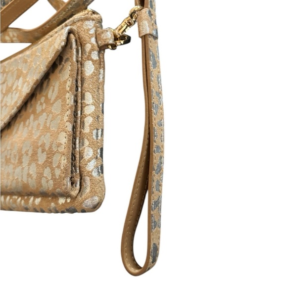 LOTUS Metallic Gold Leopard Print Crossbody Wristlet Handbag/Wallet Pockets - Picture 5 of 9